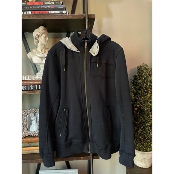Puma Full Zip Hooded Sweatshirt Black Mens Large - Picture 1 of 5